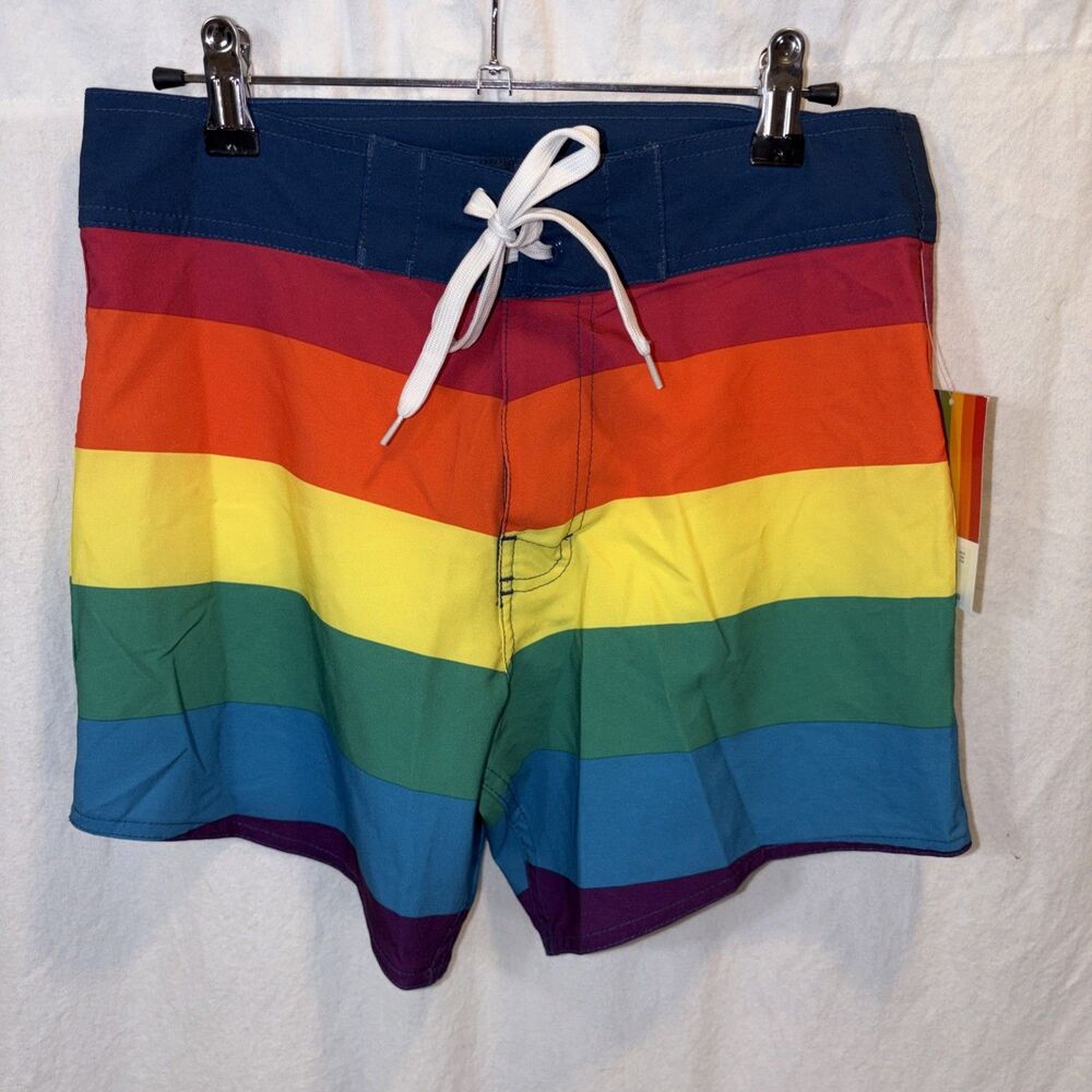Brand New Unisex Target Rainbow Pride Swim Trunk Size Small